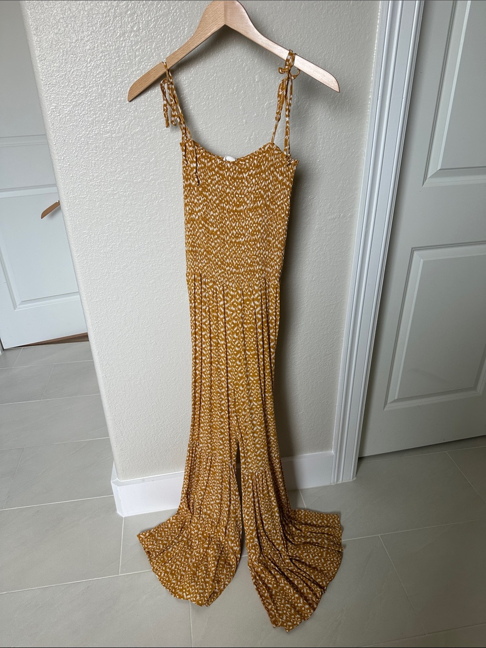Mustard Yellow Jumpsuit with Tie Straps